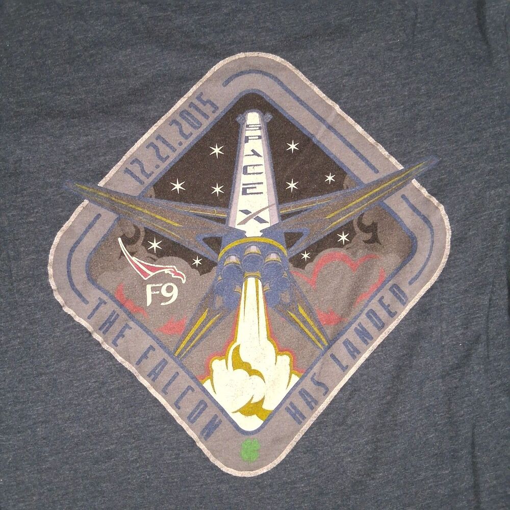 SpaceX Shirt Women Falcon 9 Rocket Launch Medium F9 12-21-2015 Falcon Has Landed